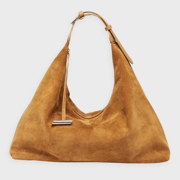 Little Liffner Handbags - Liffner Pillow Suede Hobo Bag in Beige NWT